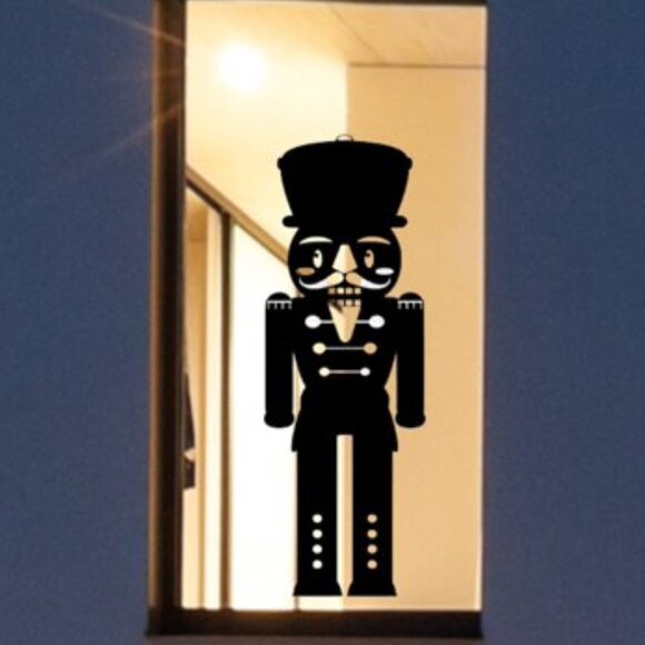 33In Christmas Nutcracker Silhouette Window Cling Decal:Legendary Reusable - Picture 1 of 5